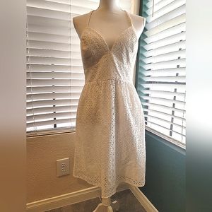 White fit and flare sun dress